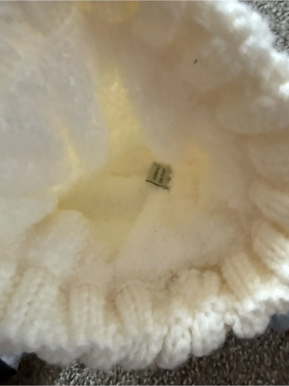 C.C Kids Cream Knit Pom Pom Beanie Hat